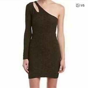 NWT BCBGENERATION brown one shoulder mini sheath dress size small S B52